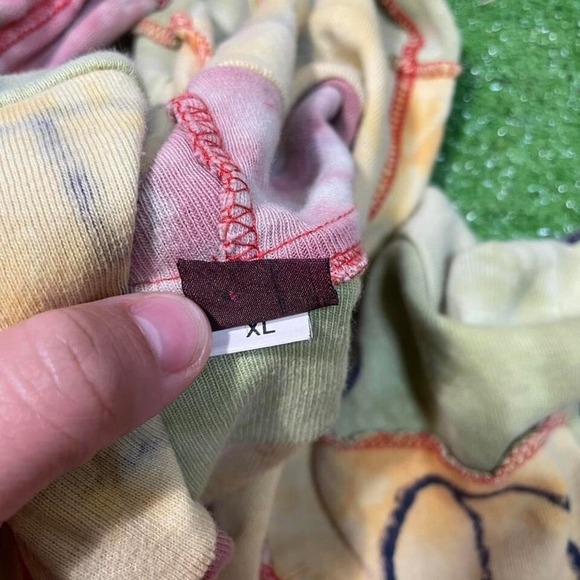 Vtg Y2K Peace Sign Hippie Bell Sleeve Baggy Lightweight Jacket Tie-dye Boho XL - Picture 7 of 8